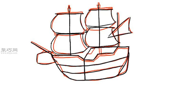 简笔画帆船的画法步骤图解