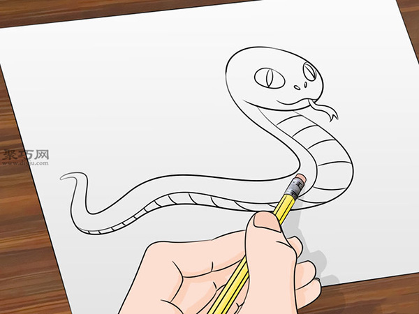卡通蛇的画法步骤 6