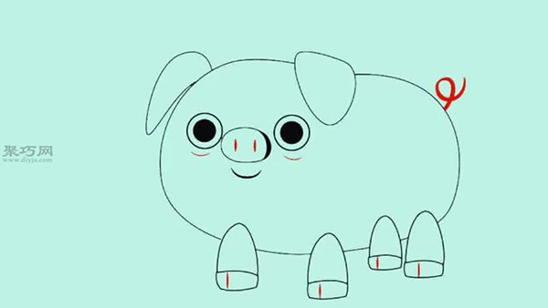 画可爱的卡通猪教程图解