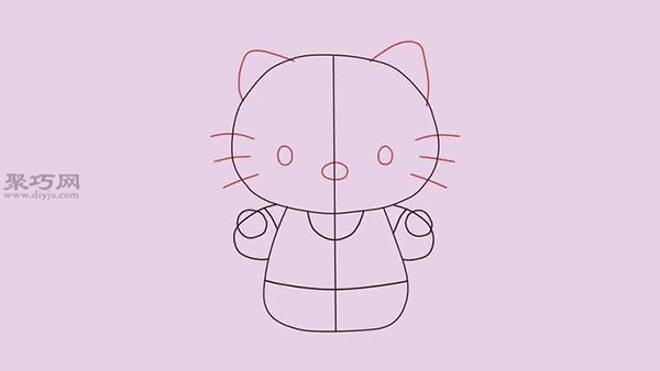 站着的Hello Kitty的画法