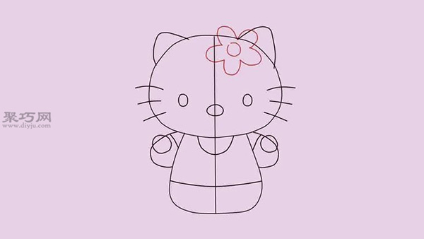 站着的Hello Kitty的画法