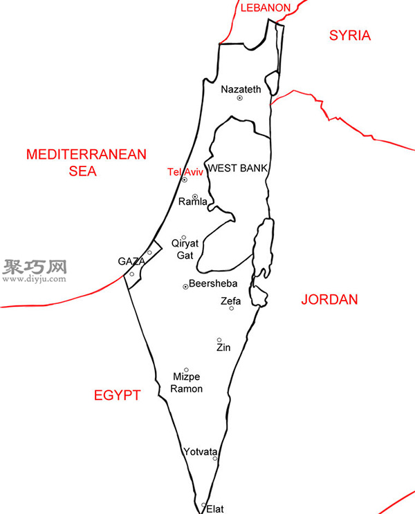 自制精美地圖之手繪以色列地圖方法技巧