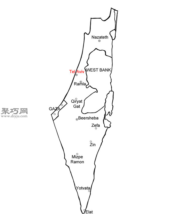 自制精美地图之手绘以色列地图方法技巧 12