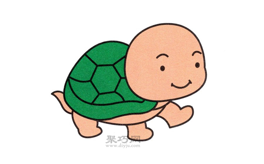 一个动物简笔画法 教你呆头呆脑的小乌龟怎么画最简单