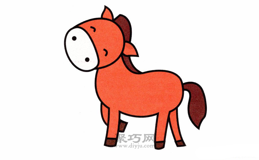小朋友最喜欢的卡通动物小马简笔画最简单的画法