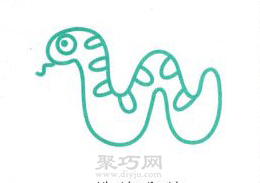 一步一步教小朋友们画好看又简单的蛇简笔画
