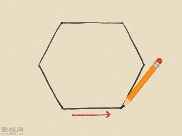 用铅笔画六边形的步骤 来看画六边形画法步骤