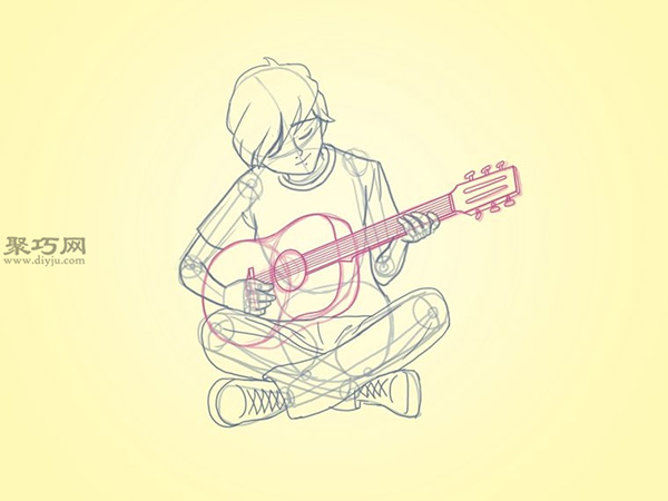 畫彈吉他的人的步驟 10