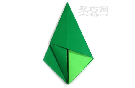 折紙基礎折法：反向葉子形折疊