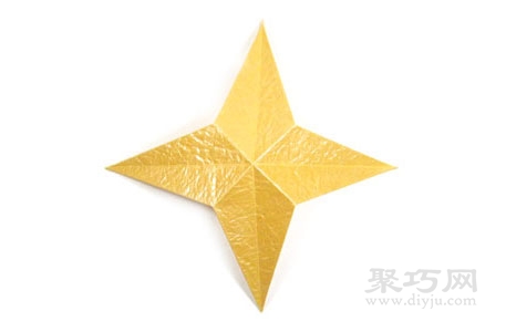 手工折纸四角立体星星步骤图解