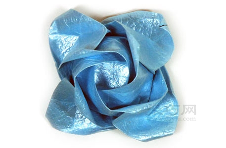 盛開的川崎玫瑰花折紙 來學這個經典川崎玫瑰的折法