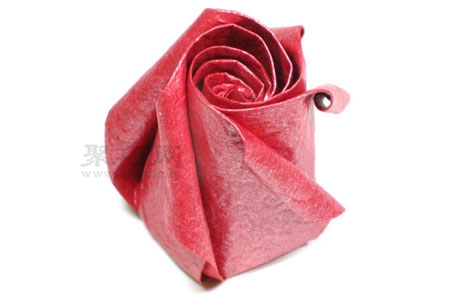 五瓣螺旋玫瑰花简单折纸教程图解