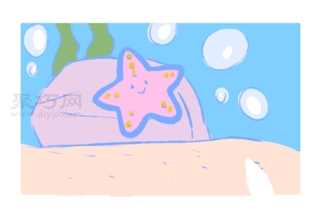 儿童画海底世界的海星简笔画如何画