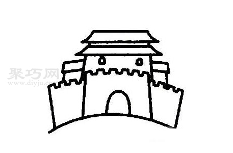 古代城門簡筆畫如何畫 古代城門簡筆畫步驟