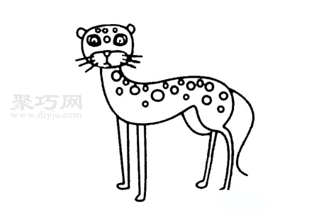 三步畫獵豹簡單畫法