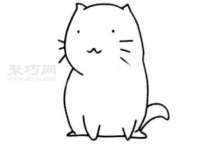 胖胖的猫咪怎么画最简单 来看胖胖的猫咪简笔画画法