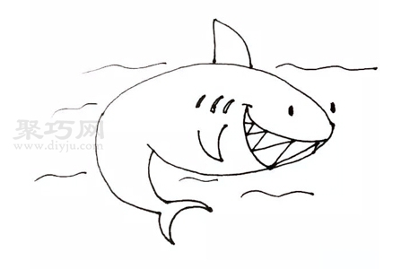 如何画鲨鱼好看又简单 一步一步教你画鲨鱼简笔画