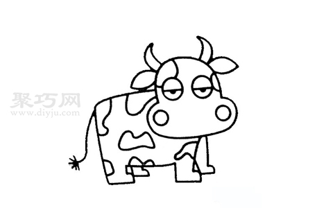 如何画奶牛简单又漂亮 来看奶牛简笔画步骤