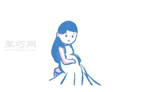孕妇简笔画简单画法