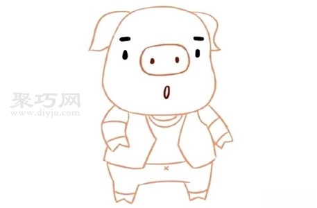 如何画卡通小猪最简单 来看卡通小猪简笔画步骤