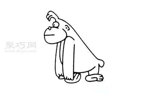 三步画猩猩画法 来学猩猩简笔画