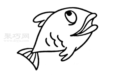 幼儿画大嘴鱼教程 一起来学大嘴鱼简笔画