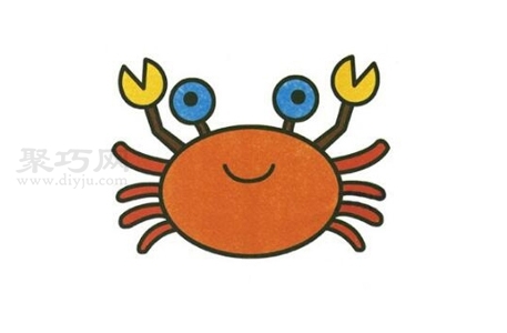 螃蟹如何畫才好看 一步一步教你螃蟹簡筆畫畫法