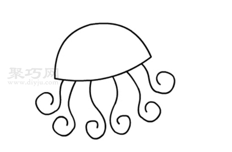 如何畫水母最簡單 水母簡筆畫畫法
