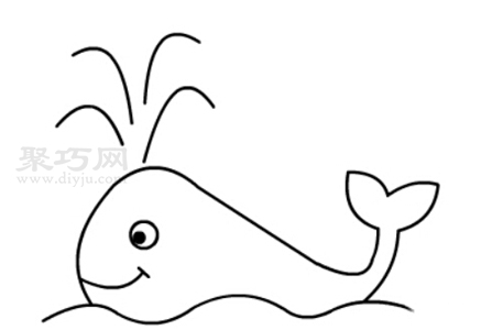 鲸鱼画法教程 一起来学鲸鱼简笔画