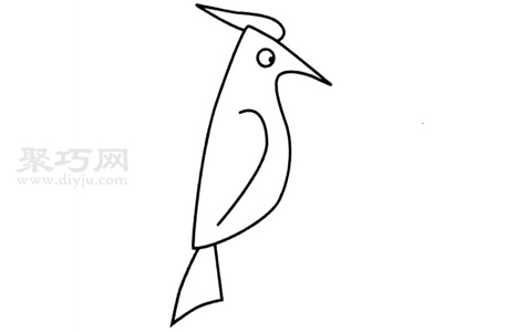 三步怎么畫啄木鳥 來看啄木鳥簡筆畫畫法