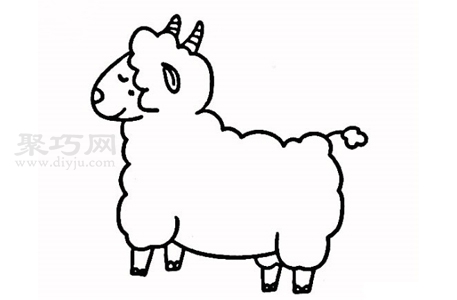 绵羊画法图解 一起来学绵羊简笔画