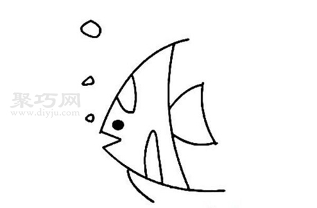 四步怎么画神仙鱼 来看神仙鱼简笔画画法