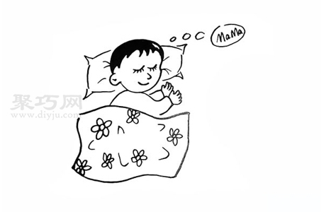 怎么画睡觉的宝宝简笔画？