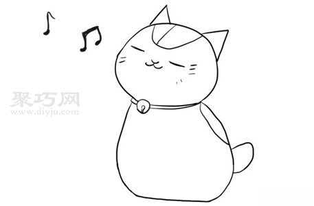 怎么画正在唱歌的小猫咪简笔画才好看