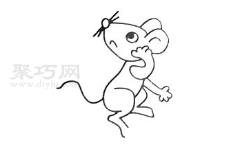 老鼠简笔画如何画 来看老鼠简笔画画法