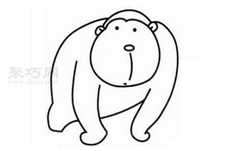 儿童画大猩猩简单画法 来学大猩猩简笔画