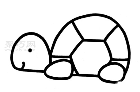 四步畫烏龜 一起來學烏龜簡筆畫