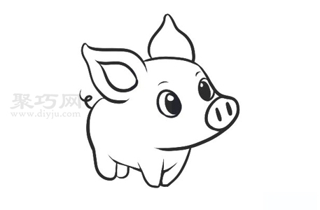 小豬畫法圖解 一起來學小豬簡筆畫