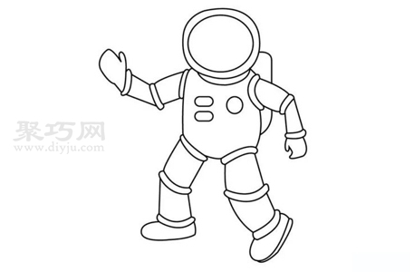 儿童画太空人简单画法 来学太空人简笔画