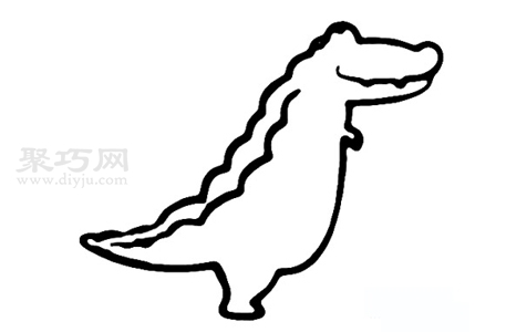 如何画儿童动物鳄鱼简笔画好看又简单