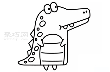 卡通大鳄鱼画法教程 来学卡通大鳄鱼简笔画