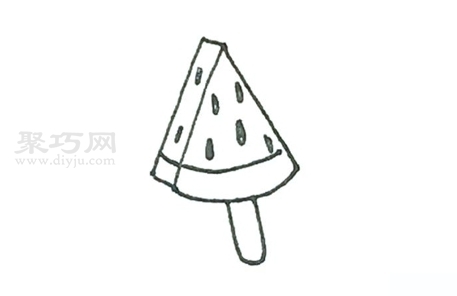 西瓜冰棒如何畫好看又簡單 西瓜冰棒簡筆畫教程