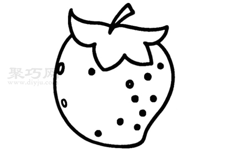 幼儿画草莓简单画法 来学草莓简笔画