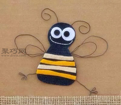 牛仔裤废物利用做布贴画：蜜蜂