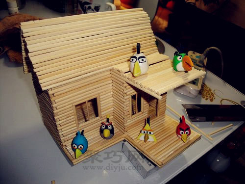 一次性筷子手工制作小房子 diy小木屋的圖解教程