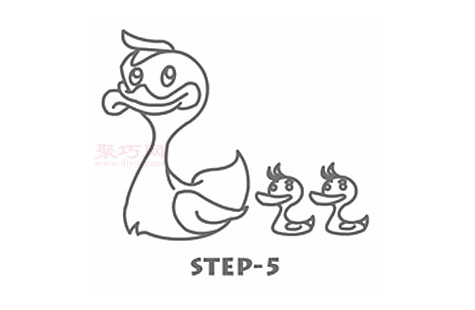 简易画游泳的鸭子的步骤 画游泳的鸭子的简笔画图片