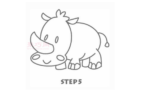 幼儿简笔画犀牛的画法 教你如何画犀牛简笔画