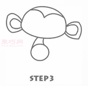 猴子简笔画第4步