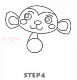 猴子简笔画第5步