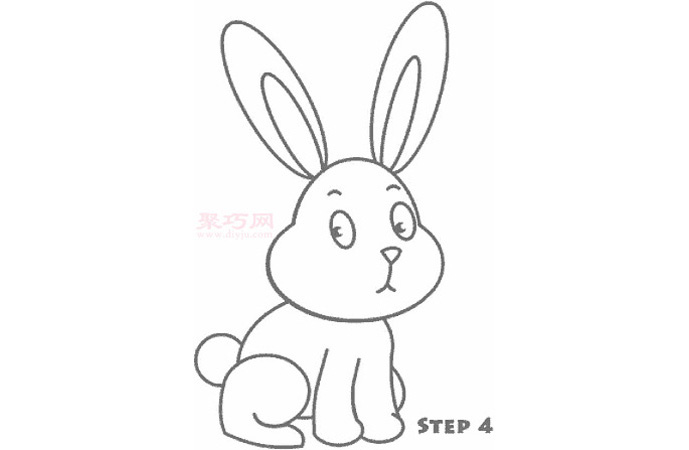 簡易畫小白兔的步驟 畫小白兔的簡筆畫圖片